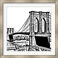 Framed Black Brooklyn Bridge