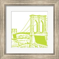 Framed Lime Brooklyn Bridge