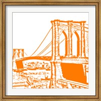 Framed Orange Brooklyn Bridge