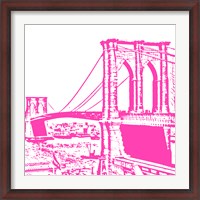 Framed Pink Brooklyn Bridge
