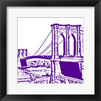 Framed Purple Brooklyn Bridge