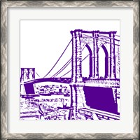 Framed Purple Brooklyn Bridge