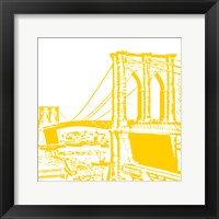 Framed Yellow Brooklyn Bridge