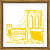 Framed Yellow Brooklyn Bridge