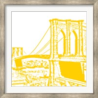 Framed Yellow Brooklyn Bridge