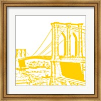 Framed Yellow Brooklyn Bridge