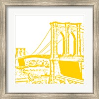 Framed Yellow Brooklyn Bridge