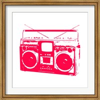 Framed Red Boom Box