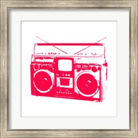 Framed Red Boom Box