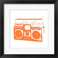 Framed Orange Boom Box