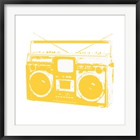 Framed Yellow Boom Box