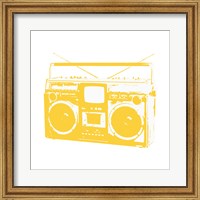 Framed Yellow Boom Box