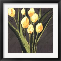 Framed Yellow Tulips On Gray Square