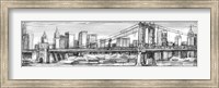 Framed Pen & Ink Cityscape I