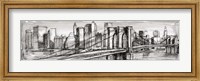 Framed Pen & Ink Cityscape II