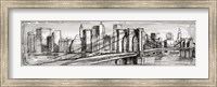 Framed Pen & Ink Cityscape II