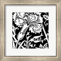 Framed B&W Graphic Floral Motif I