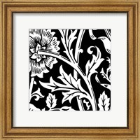 Framed B&W Graphic Floral Motif IV