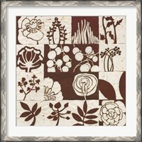 Framed Brown Botanical 16-Patch