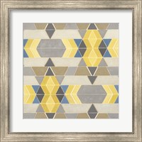 Framed Blue and Yellow Geometry I