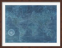 Framed Azure World Map