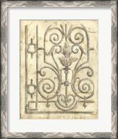 Framed Decorative Iron Sketch III
