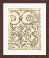 Framed Decorative Iron Sketch IV
