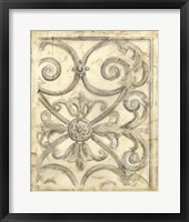 Framed Decorative Iron Sketch IV