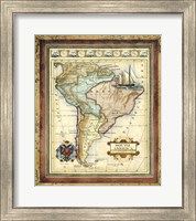 Framed Map of South America
