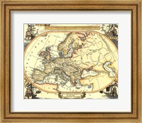 Framed Nautical Map of Europe