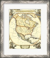 Framed Nautical Map of North America