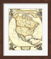 Framed Nautical Map of North America