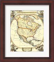 Framed Nautical Map of North America