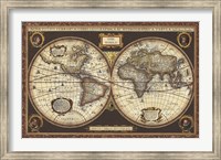 Framed Decorative World Map