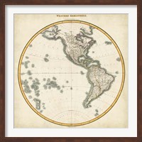 Framed 1812 Western Hemisphere