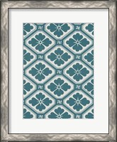 Framed Ornamental Pattern in Teal V