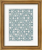 Framed Ornamental Pattern in Teal VIII