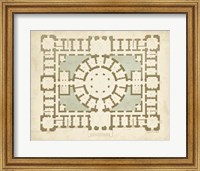 Framed Plan in Taupe & Spa II
