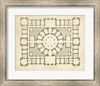 Framed Plan in Taupe & Spa II
