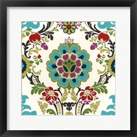 Jewel-tone Damask I Framed Print