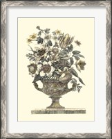 Framed Flowers in an Urn I (Sepia)