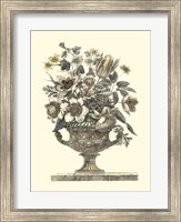 Framed Flowers in an Urn I (Sepia)