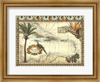 Framed Tropical Map of West Indies