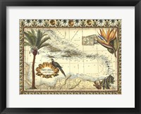 Tropical Map of West Indies Framed Print
