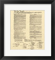 Framed Constitution on Khaki