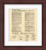 Framed Constitution on Khaki