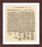 Framed Declaration of Independence Khaki