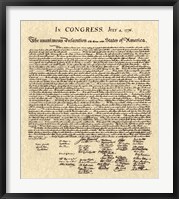 Framed Declaration of Independence Khaki