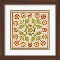 Framed Floral Folk Tile I