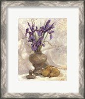 Framed Purple Iris & Pear